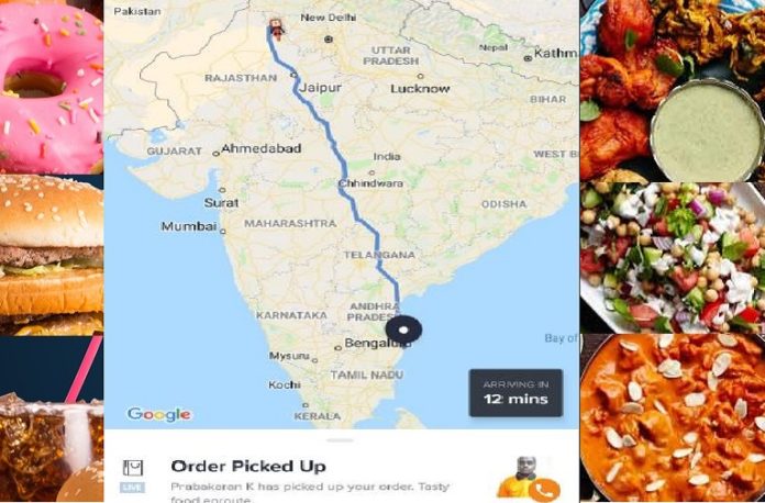 Food delivery from Chennai to Rajasthan