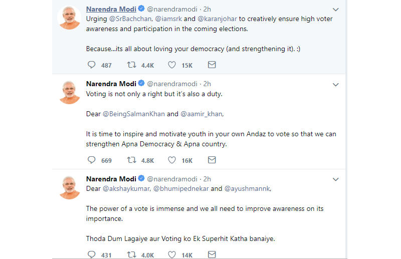 Modi Tweets Akshay, KJo, SRK, BigB And Many Biggies | D5 Channel English